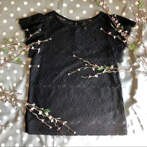 🔥SOLD🔥 Worthington Black Lace Eyelet Blouse